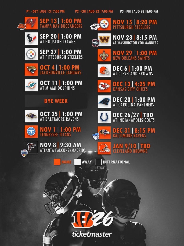 Bengals 2026-2027 Schedule Predictions
