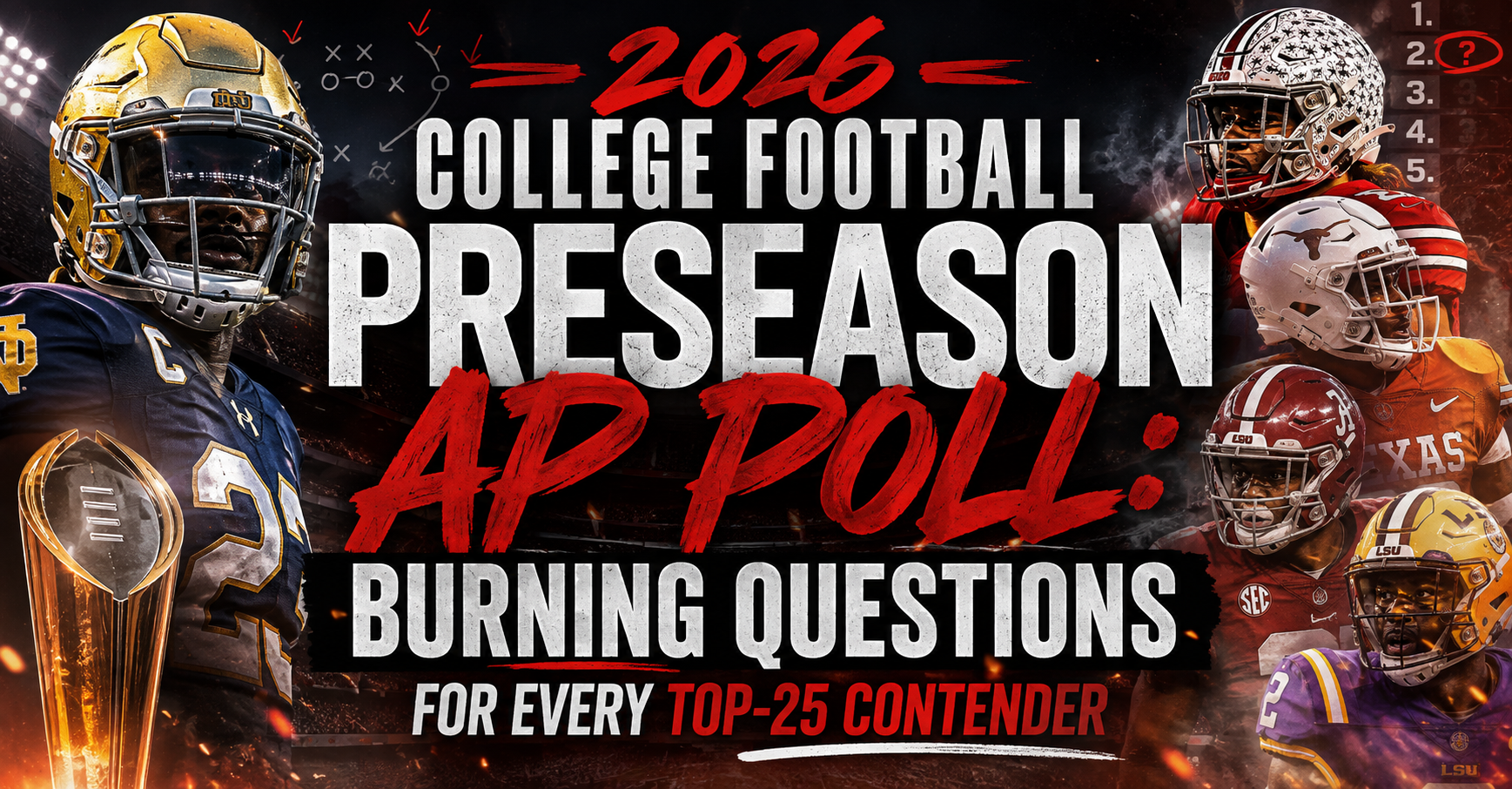 2026 College Football Preseason AP Poll: Burning Questions for Every Top-25 Contender